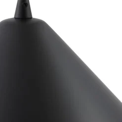 Lindby hængelampe Clarine, sort/hvid, Ø 50 cm, metal