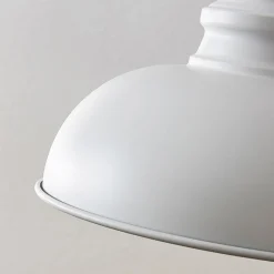 Lindby hængelampe Cliona, hvid, metal, Ø 31 cm, E27