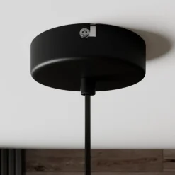 Lindby hængelampe Cliona, sort, metal, Ø 31 cm, E27