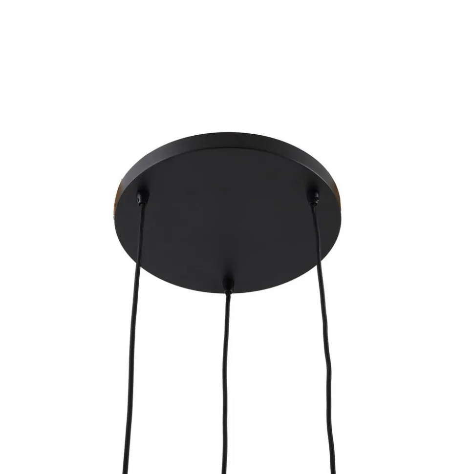 Lindby hængelampe Danika, rund, Ø 50 cm, sort, metal