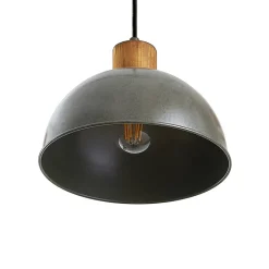 Lindby hængelampe Durbis, 116 cm, 4 lyskilder, grå, træ, E27