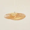 Lindby hængelampe Eleane, bambus, natur, Ø 50 cm