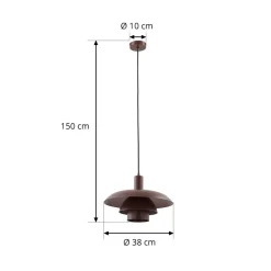 Lindby hængelampe Elorri, brun, metal, Ø 38 cm