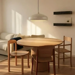 Lindby hængelampe Elover, beige, Ø 45 cm, jern