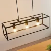 Lindby hængelampe Emily, 72 cm, sort, 3 lyskilder, metal