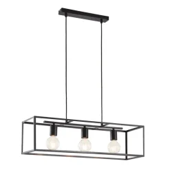 Lindby hængelampe Emily, 72 cm, sort, 3 lyskilder, metal