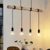 Lindby hængelampe Ferris, 4 lyskilder, 90 cm, træ, E27