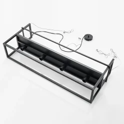 Lindby hængelampe Grisela, hylde, sort, metal, 120 cm