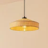 Lindby Hængelampe Haldor, hør, vævet, natur, Ø 40 cm