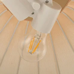 Lindby Hængelampe Helin, beige, Ø 70 cm, tekstil, 3 x E27