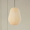 Lindby hængelampe Helin, beige, Ø 30 cm, stof