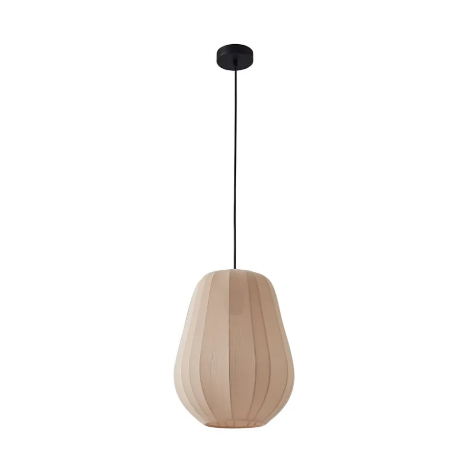 Lindby hængelampe Helin, beige, Ø 30 cm, stof