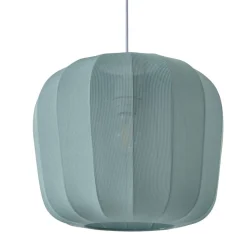 Lindby hængelampe Helin, blå, Ø 35 cm, stof