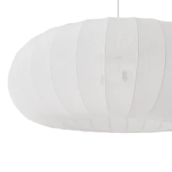 Lindby hængelampe Helin, hvid, Ø 70 cm, tekstil, 3 x E27