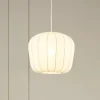 Lindby hængelampe Helin, hvid, Ø 35 cm, stof