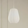 Lindby hængelampe Helin, hvid, Ø 30 cm, stof
