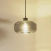 Lindby hængelampe Hildur, Ø 28,5 cm, 1 lyskilde, grå, glas