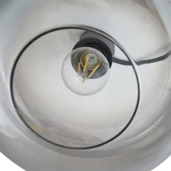Lindby hængelampe Hildur, Ø 28,5 cm, 1 lyskilde, grå, glas