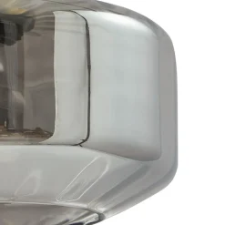 Lindby hængelampe Hildur, 5 lyskilder, røgfarvet grå, glas