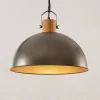 Lindby hængelampe Holgar, grøn, træ, metal, Ø 45 cm, E27