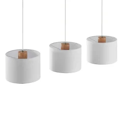Lindby hængelampe Imarin, 3 lyskilder, hvid, tekstil, 100 cm