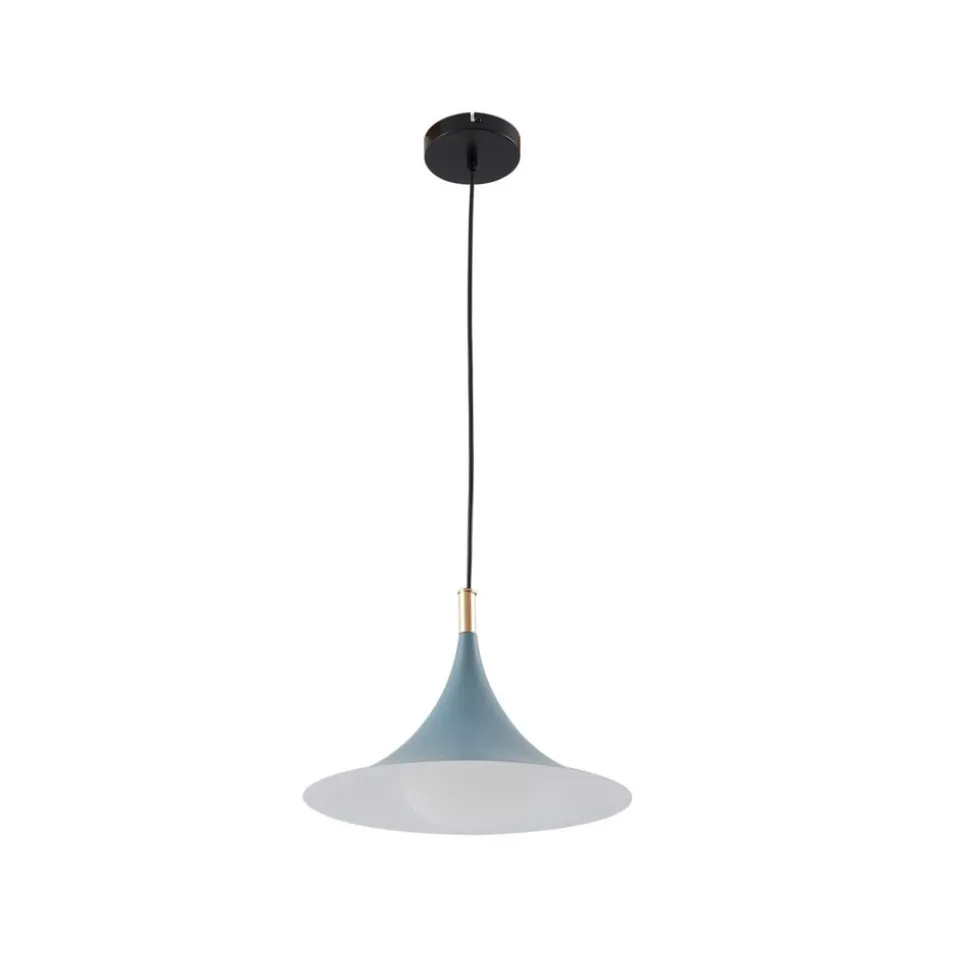 Lindby hængelampe Jarl, blå, metal, Ø 35 cm, G9