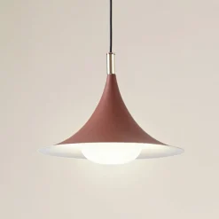 Lindby hængelampe Jarl, brun, metal, Ø 35 cm, G9