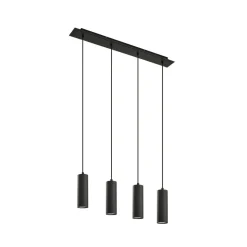 Lindby hængelampe Joffrey, 76 cm, sort, 4 lyskilder, GU10