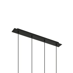 Lindby hængelampe Joffrey, 76 cm, sort, 4 lyskilder, GU10