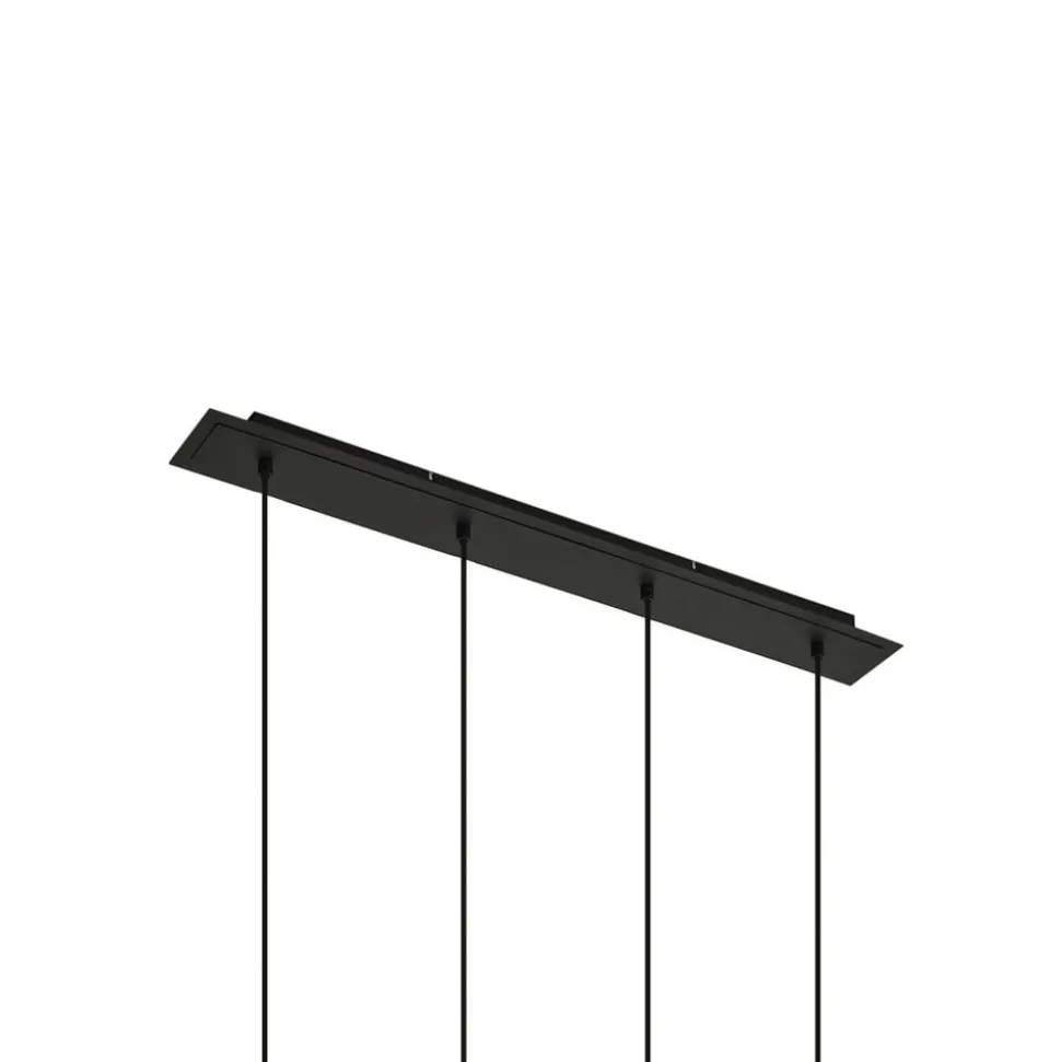 Lindby hængelampe Joffrey, 76 cm, sort, 4 lyskilder, GU10