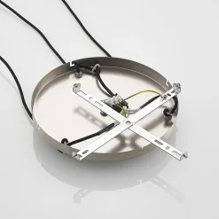 Lindby hængelampe Jurian, Ø 32 cm, 3 lyskilder, nikkel/opal, glas