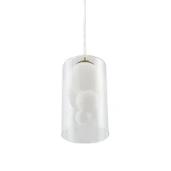 Lindby hængelampe Kupla, opal/klar, glas, 1 lyskilde, G9
