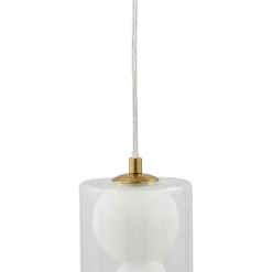 Lindby hængelampe Kupla, opal/klar, glas, 1 lyskilde, G9