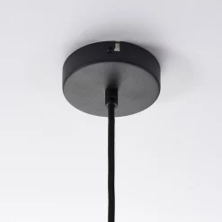 Lindby hængelampe Leya, sort/guld, metal, Ø 30 cm, E27