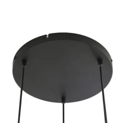 Lindby Hængelampe Marla, Rondell, Glas, røggrå, 50 cm