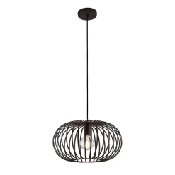Lindby hængelampe Nahele, brun, metal, Ø 40 cm, E27