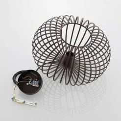 Lindby hængelampe Nahele, brun, metal, Ø 40 cm, E27