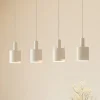 Lindby hængelampe Ovelia, beige, 4 lyskilder, metal, E27