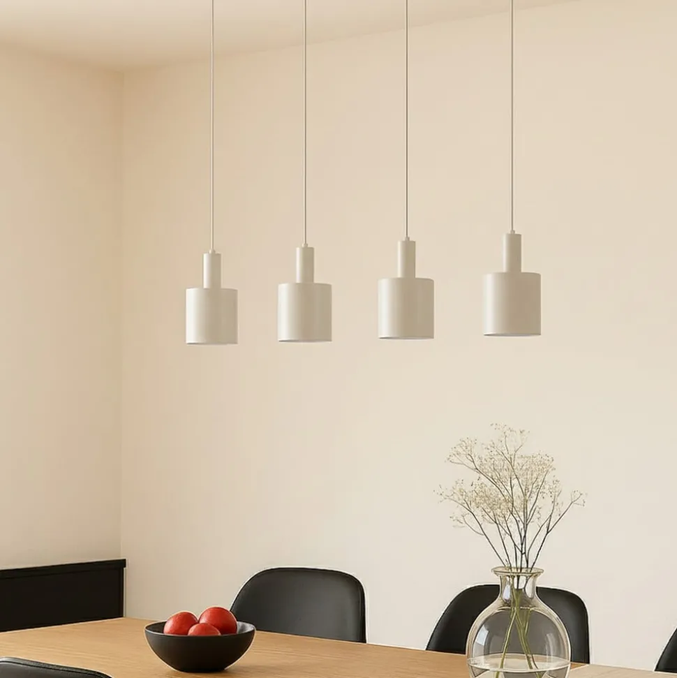 Lindby hængelampe Ovelia, beige, 4 lyskilder, metal, E27