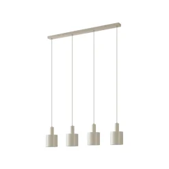Lindby hængelampe Ovelia, beige, 4 lyskilder, metal, E27