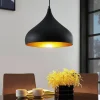 Lindby hængelampe Ritana, sort-guld, metal, Ø 31cm, E27