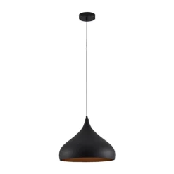 Lindby hængelampe Ritana, sort-guld, metal, Ø 31cm, E27