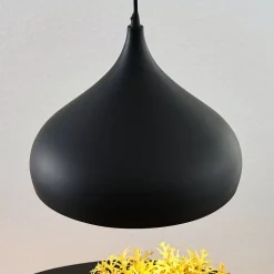 Lindby hængelampe Ritana, sort-guld, metal, Ø 31cm, E27