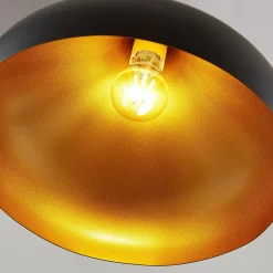 Lindby hængelampe Ritana, sort-guld, metal, Ø 31cm, E27