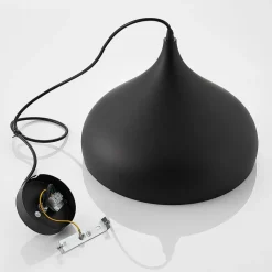 Lindby hængelampe Ritana, sort-guld, metal, Ø 31cm, E27