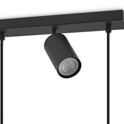 Lindby hængelampe Sanad, 116 cm, 9 lyskilder, sort, GU10