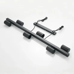 Lindby hængelampe Savoli, 116 cm, sort, 6 lyskilder, stål