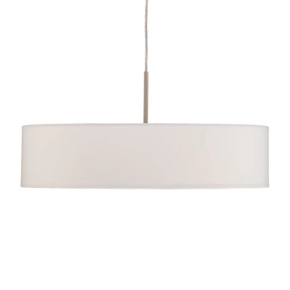 Lindby hængelampe Sebatin, Ø 50 cm, hvid, stof, E27