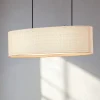 Lindby hængelampe Soula, 78 cm, beige, plast, E27