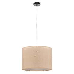 Lindby hængelampe Soula, Ø 40 cm, beige, plast, E27